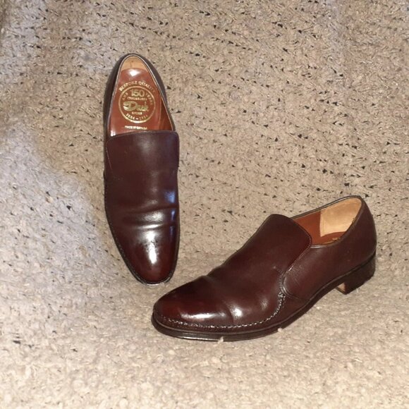 DACK'S-Canada-1984 Brown Imported Calf Leather-Handsewn-Loafer-Sz 10.5-Excellent - Picture 1 of 7